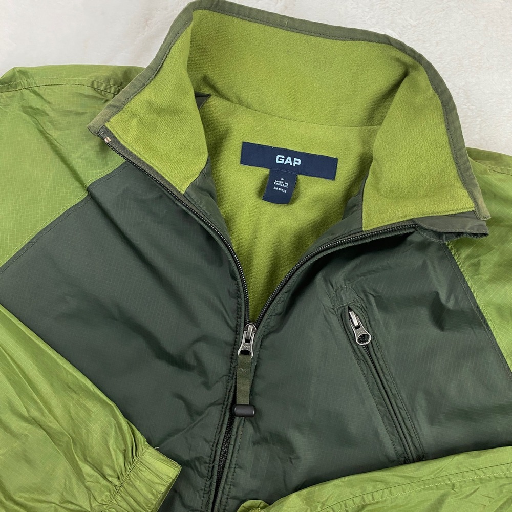 Vintage GAP Green Nylon Lightweight Fleece Lined Outdoor Windbreaker Jacket S